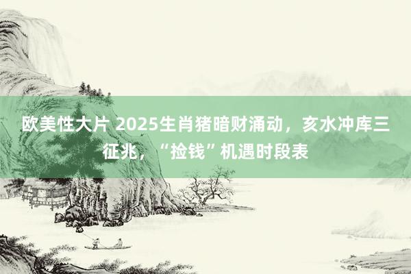 欧美性大片 2025生肖猪暗财涌动，亥水冲库三征兆，“捡钱”机遇时段表