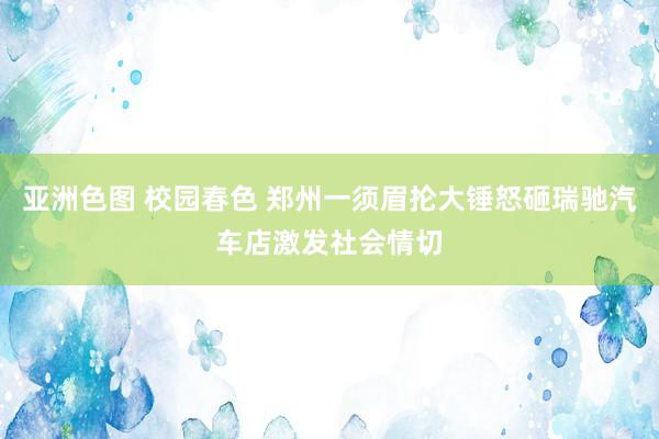 亚洲色图 校园春色 郑州一须眉抡大锤怒砸瑞驰汽车店激发社会情切
