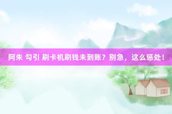 阿朱 勾引 刷卡机刷钱未到账？别急，这么惩处！