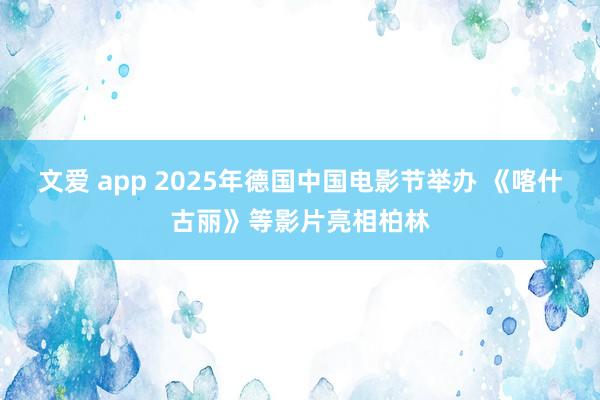 文爱 app 2025年德国中国电影节举办 《喀什古丽》等影片亮相柏林