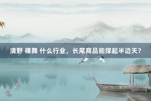 清野 裸舞 什么行业，长尾商品能撑起半边天？