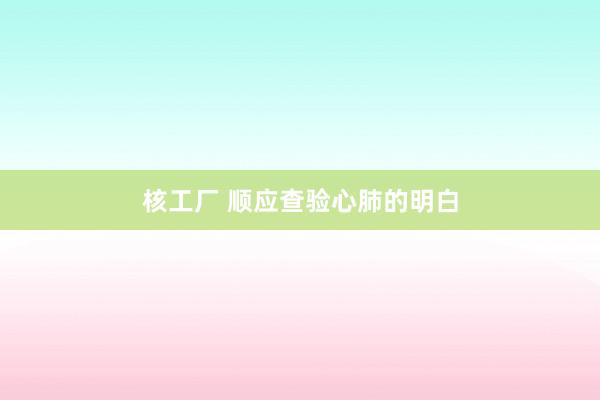 核工厂 顺应查验心肺的明白